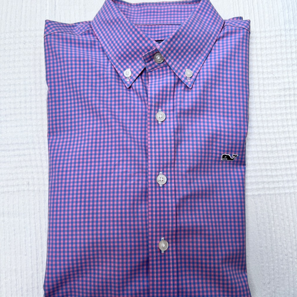 Vineyard Vines boys whale shirt button down - LARGE